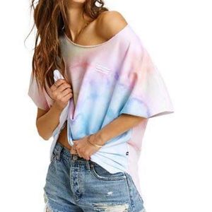 NWT Sol Angeles watercolor slouch pullover rainbow new